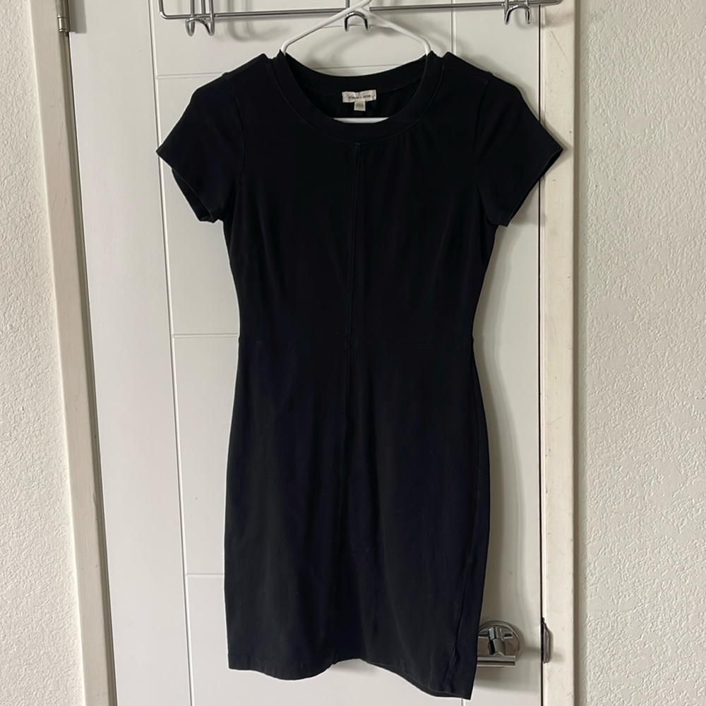 UO Silence + Noise Black Bodycon Elevated Tshirt Dress